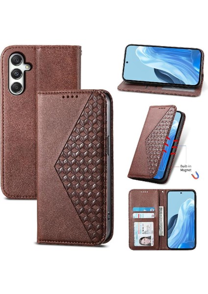 Samsung Galaxy M35 Cüzdan El Kayışı Standı Için Flip Case Günlük Kullanım Eşkenar Dörtgen (Yurt Dışından)