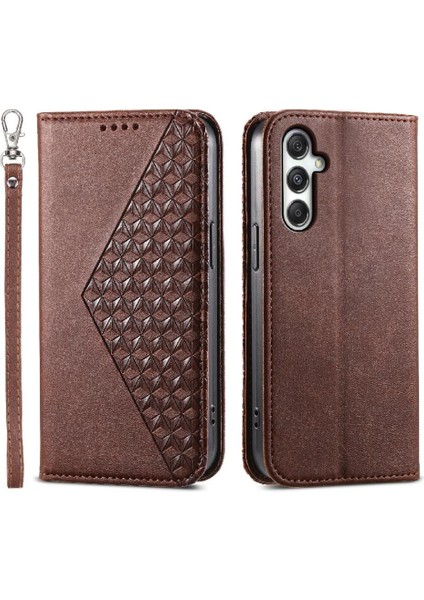 Samsung Galaxy M35 Cüzdan El Kayışı Standı Için Flip Case Günlük Kullanım Eşkenar Dörtgen (Yurt Dışından)