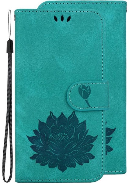 Xiaomi Poco M6 4g Manyetik Kabartma Lotus Çiçek Kickstand Için Flip Case (Yurt Dışından)