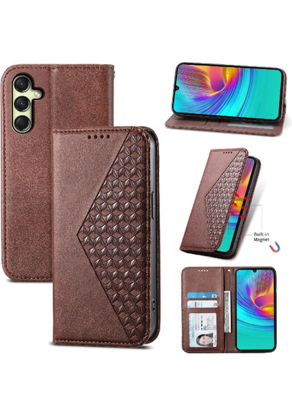 Samsung Galaxy A16 Günlük Kullanım Için Flip Case Eşkenar Dörtgen Şekli El Kayışı Standı (Yurt Dışından)