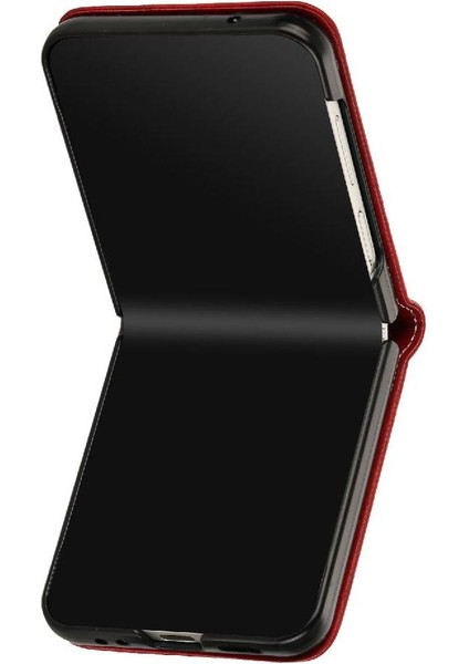 Samsung Galaxy Z Flip Case 4 5g Toka ile Kickstand Saf Pu (Yurt Dışından)
