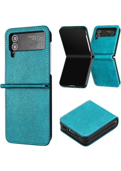 Samsung Galaxy Z Flip Case 4 5g Toka ile Kickstand Saf Pu (Yurt Dışından)