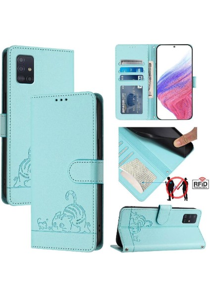 Samsung Galaxy A51 5g Kart Yuvası Tutucu Için Kickstand Cüzdan Flip Kedi (Yurt Dışından)