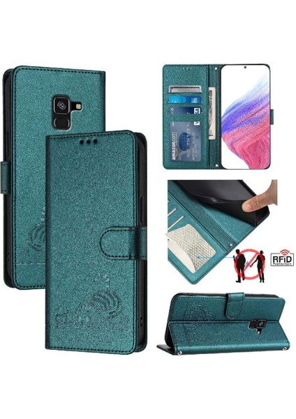 Samsung Galaxy A8 2018 Kart Yuvası Tutucu Için Kickstand Kedi Rfıd Cüzdan (Yurt Dışından)