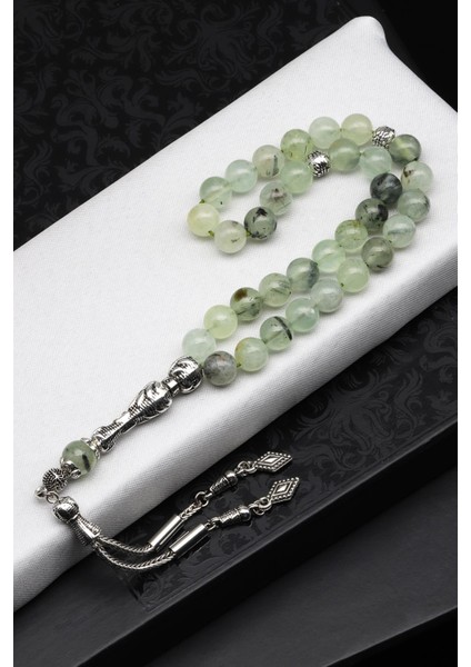 Prehnite Doğal Taş Tesbih 8 mm Küre Kesim