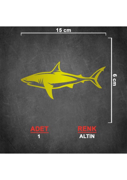 Köpek Balığı Sticker - Balık Sticker - Oto Sticker - Araba Sticker - Araç Sticker