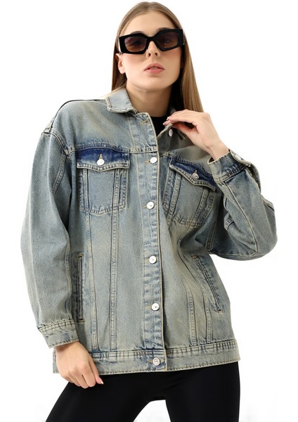 Kadın Oversize Denim Ceket