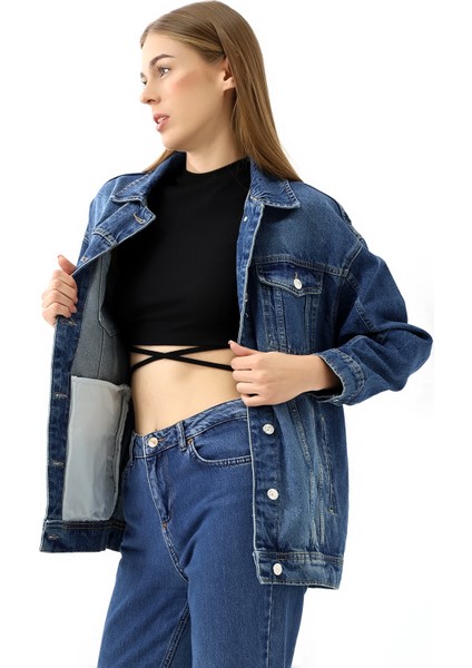 Kadın Oversize Denim Ceket