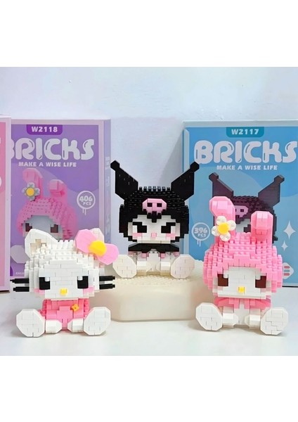 Hello Kitty - My Melody- Kuromi 3'lü Set Yapboz Puzzle Hobi Yapıtaşları