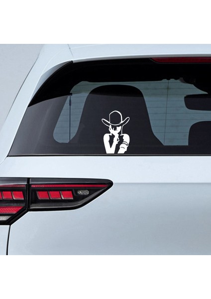 Kovboy Kız Sticker - Kovboy Sticker - Oto Sticker - Araba Sticker - Araç Sticker - Cam Sticker