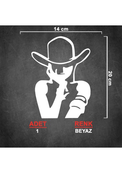Kovboy Kız Sticker - Kovboy Sticker - Oto Sticker - Araba Sticker - Araç Sticker - Cam Sticker