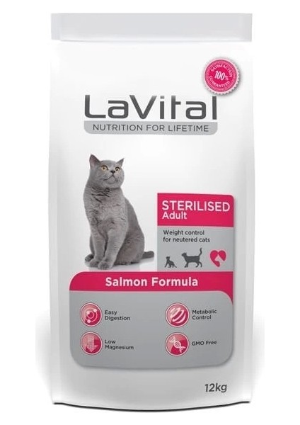 Lavital Sterilised Somonlu Kısırlaştırılmış Kedi Maması 12 kg