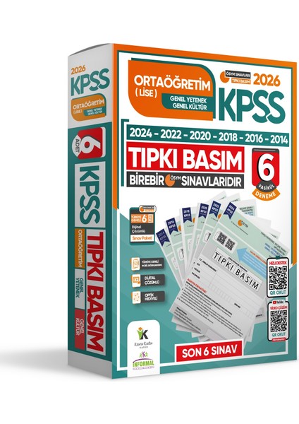 2026 KPSS Ortaöğretim Lise ÖSYM Çıkmış Soru Tıpkı Basım 6'lı Deneme Paketi Türkiye Geneli Dijital Çözümlü