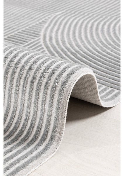 Farahan Gri Geometrik Tozumaz Salon Koridor Balkon Teras Bahçe Oturma Odası Halısı A0861A modelleri
