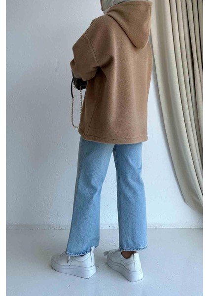 Kapşonlu Camel Sweatshirt