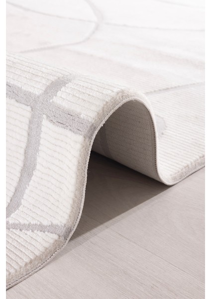 Farahan Krem Gri Geometrik Tozumaz Salon Koridor Balkon Teras Bahçe Oturma Odası Halısı A0858A indirimleri