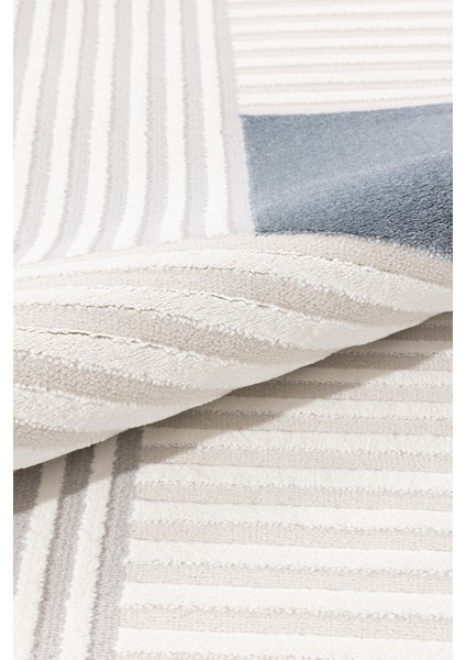 Farahan Gri Mavi Geometrik Tozumaz Salon Koridor Balkon Teras Bahçe Oturma Odası Halısı A0859A indirimleri