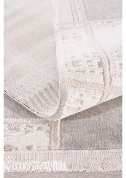 Farahan Gri Bej Geometrik Tozumaz Salon Koridor Balkon Teras Bahçe Oturma Odası Halısı A0860A modelleri