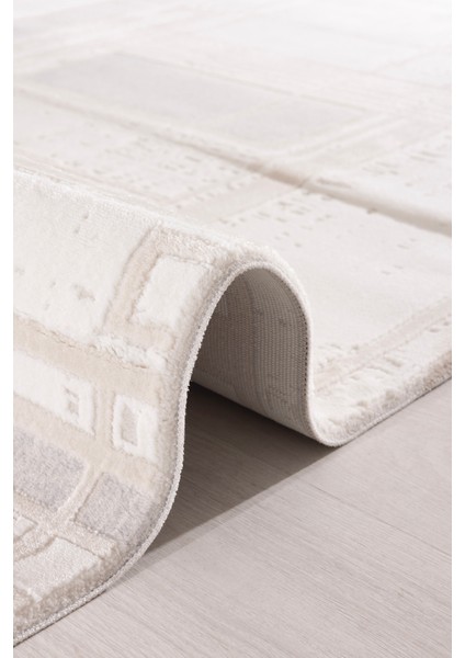 Farahan Gri Bej Geometrik Tozumaz Salon Koridor Balkon Teras Bahçe Oturma Odası Halısı A0860A fırsatları