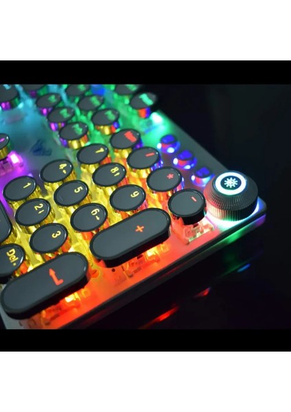 Shopfast Aula Oyun Klavyesi F2088 Mekanik Klavye Oyun Klavyesi Mavi Switch Gökkuşağı Aydınlatmalı Makro Tuşlu Rgb