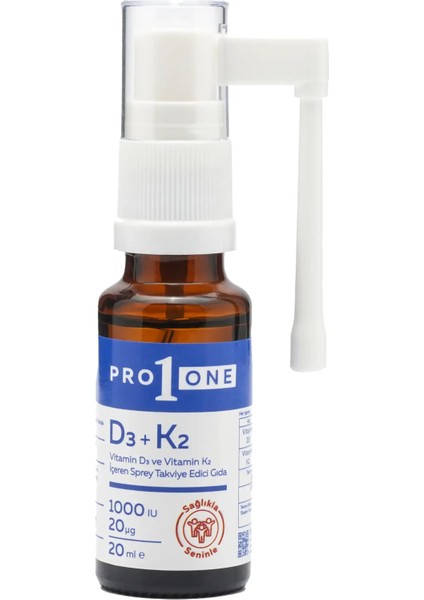 PRO1ONE D3 K2 Vitamin D3 ve Vitamin K2 Içeren Sprey Takviye Edici Gıda