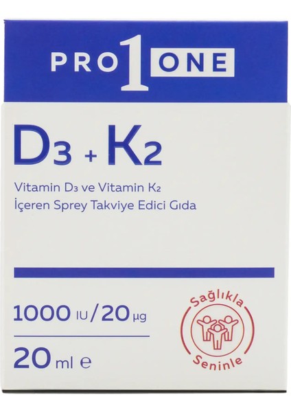 PRO1ONE D3 K2 Vitamin D3 ve Vitamin K2 Içeren Sprey Takviye Edici Gıda