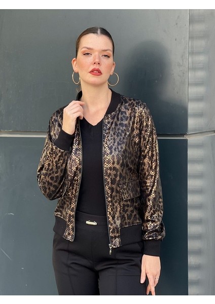 Leopar Detaylı Kısa Ceket modelleri