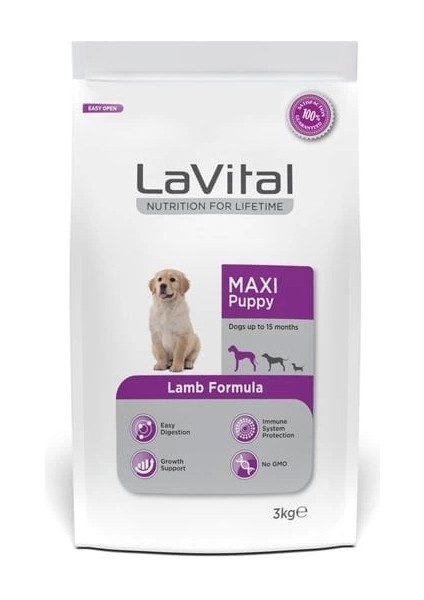 Lavital Büyük Irk Kuzu Etli Yavru Köpek Maması 15 kg