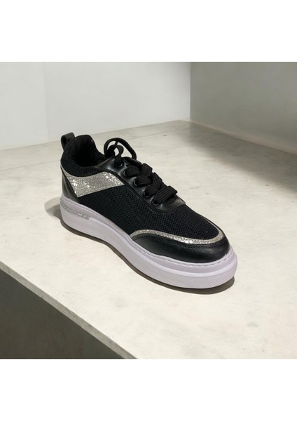 Kadın Kalın Taban Sneaker Paraşüt Kumaş Detaylı Günlük Spor Ayakkabı Sneaker