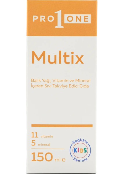 PRO1ONE Multix Balık Yağı, Vitamin ve Mineral Içeren Sıvı Takviye Edici Gıda