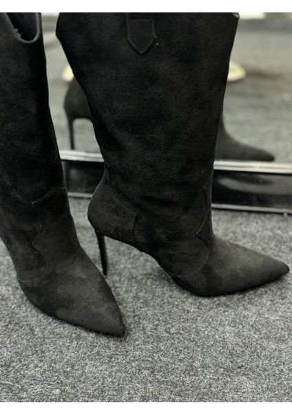 Ray Siyah Süet Sivri Burun Topuklu Çizme fiyatları