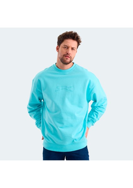 VADIK Erkek Oversize Sweatshirt Turkuaz