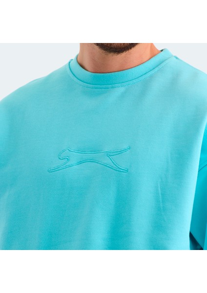 VADIK Erkek Oversize Sweatshirt Turkuaz indirimleri