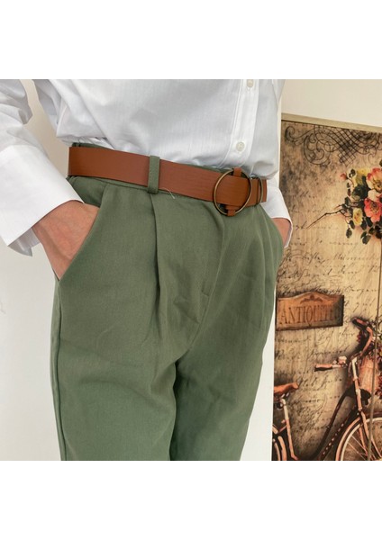Kemerli Gabardin Pantolon
