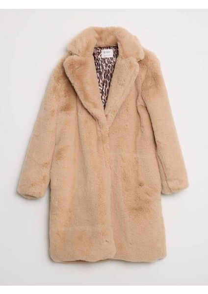 99451 Leopar Astarlı Peluş Kürk Karamel