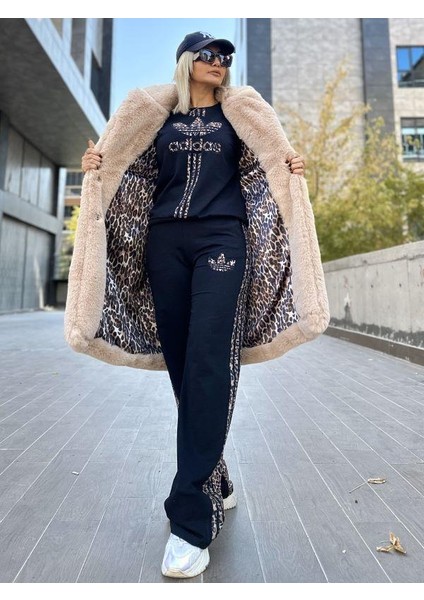 99451 Leopar Astarlı Peluş Kürk Karamel