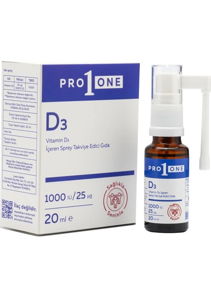 PRO1ONE Vitamin D3 1000 Iu Içeren Sprey Takviye Edici Gıda fırsatları