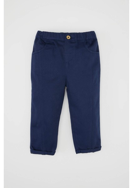 Erkek Bebek Beli Lastikli Düz Paça Gabardin Pantolon A8429A524WN