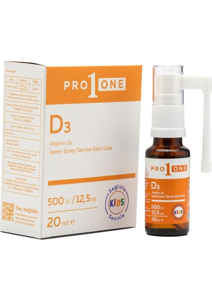PRO1ONE Vitamin D3 Içeren Sprey Takviye Edici Gıda