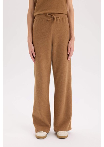 Wide Leg Kışlık Pantolon Beli Lastikli Bağcıklı Geniş Bol Paça D9815AX24WN fırsatları