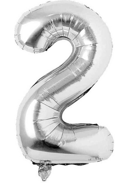 Folyo Balon Rakam Helyum Uyumlu 40 cm Gümüş Renk