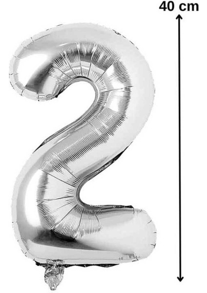 Folyo Balon Rakam Helyum Uyumlu 40 cm Gümüş Renk fiyatları