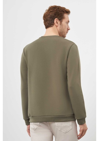 Erkek Yeşil Trend Bisiklet Yaka Sweat-Shirt indirimleri