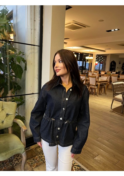 Kadın Kot Gömlek Lacivert