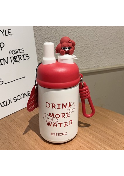 500 ml Yüksek Görünümlü Kız Kokulu Çay Termos Bardak Taşıma Halatlı Çift Içme Bardağı Karikatür Çocuk Damlatmaz Bardak (Yurt Dışından)