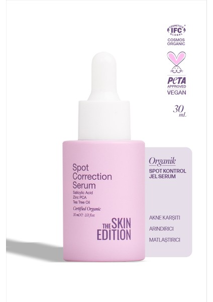 Organik Salisilik Asit Spot Kontrol Jel Serum 30 ml