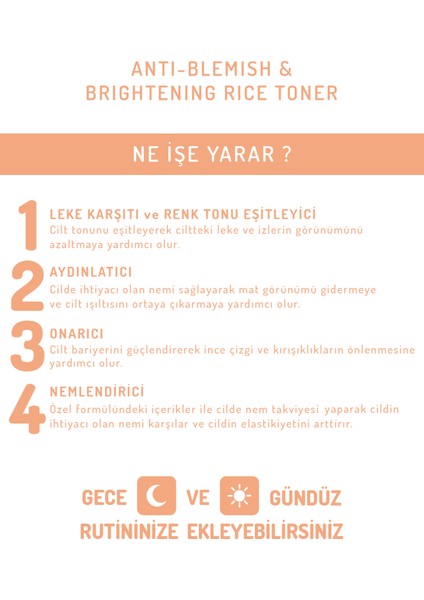 Leke Karşıtı ve Aydınlatıcı Pirinç Özlü Tonik - Anti Blemish & Brightening Rice Toner