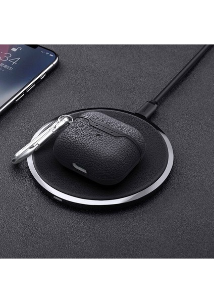 Apple Airpods Kılıf Deri Desenli Esnek Dayanıklı Airbag-04 Silikon