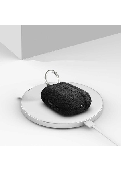 Apple Airpods 4 Deri Desenli ve Magsafe Destekli Şık Airbag-03 Silikon Kılıf