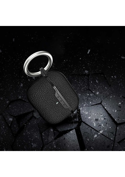 Apple Airpods 4 Deri Desenli ve Magsafe Destekli Şık Airbag-03 Silikon Kılıf
